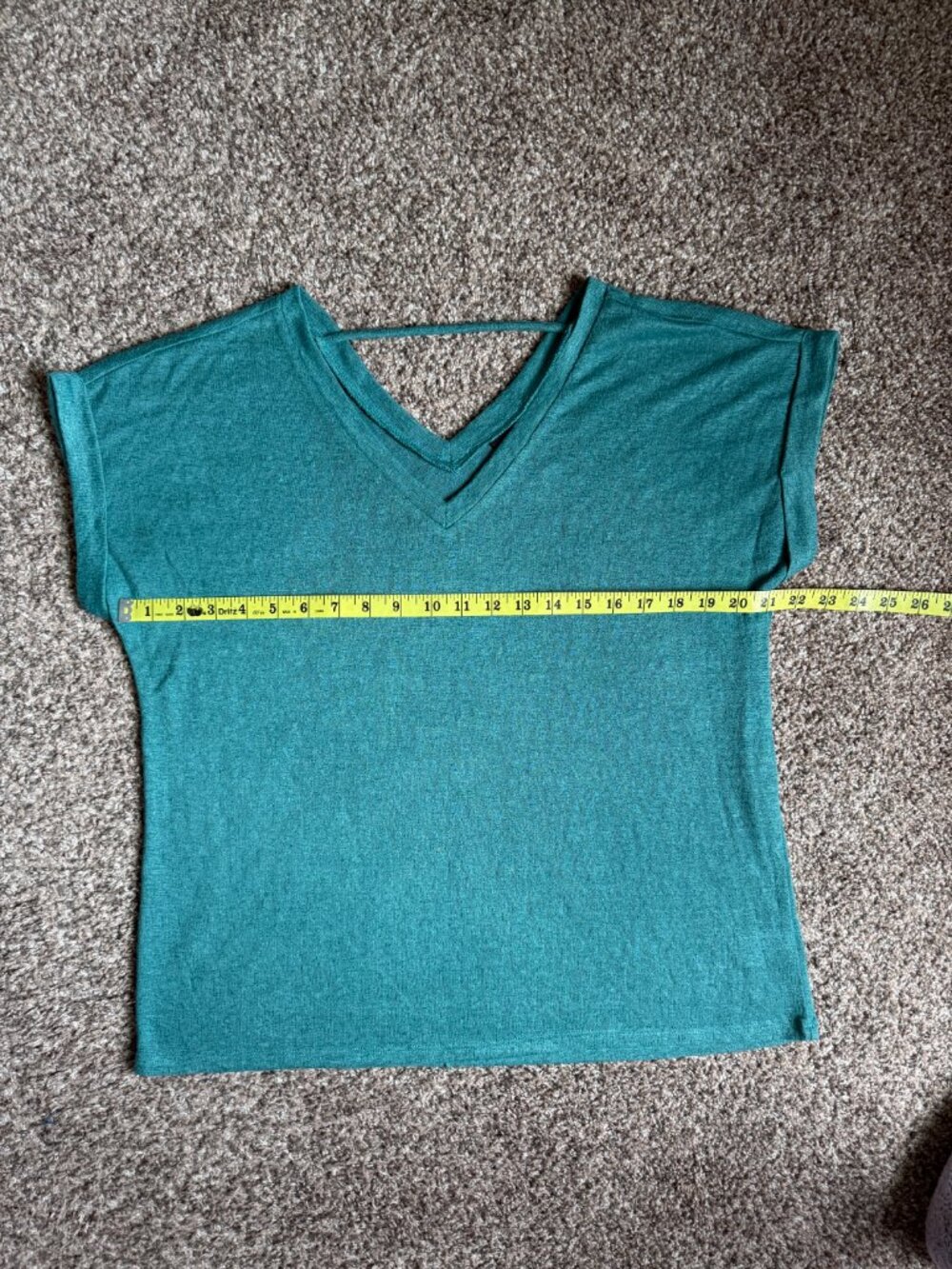 Bobeau Davie Strap Detail Knit Tee, Size Medium, Teal Green - Picture 5 of 10